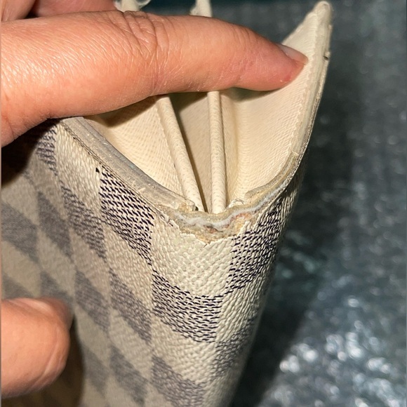 Louis Vuitton Damier Azur Coated Canvas Leather Sarah Long Wallet - Picture 9 of 13